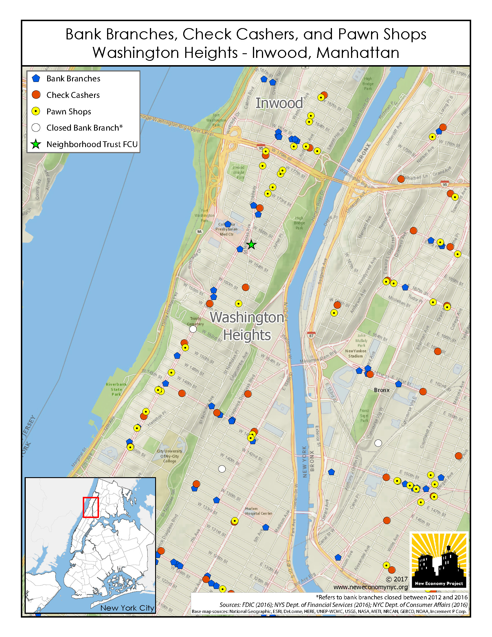 Maps Financial Services In Nyc Neighborhoods New Economy Project