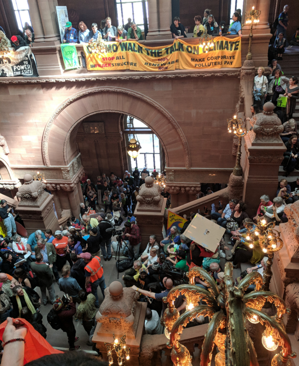 Activists on the Millenium Staircase